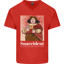 Snaccident Funny Diet  Junk FoodWeight Loss Mens V-Neck Cotton T-Shirt Red