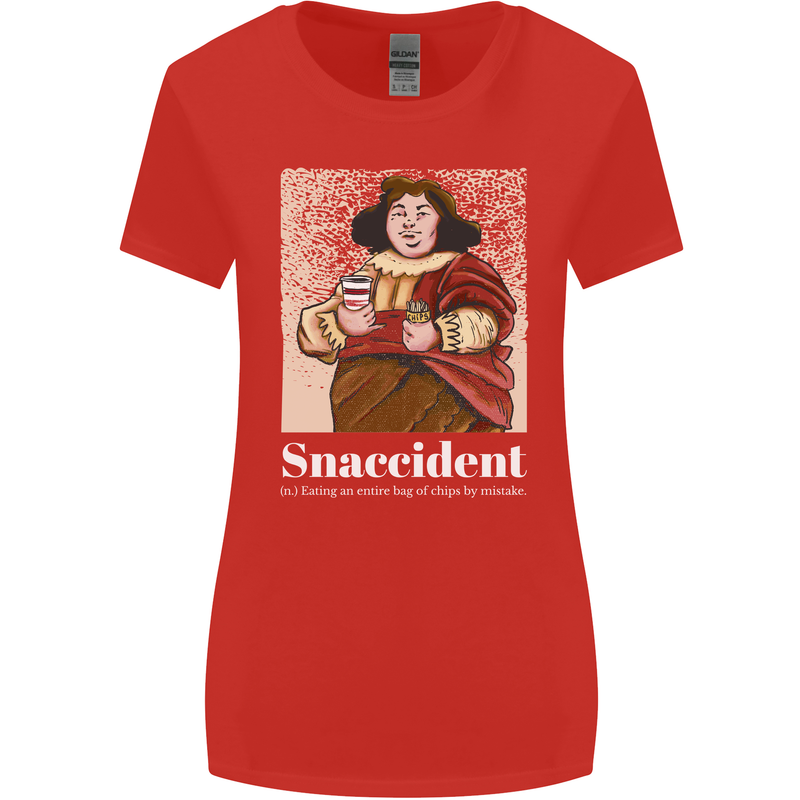Snaccident Funny Diet  Junk FoodWeight Loss Womens Wider Cut T-Shirt Red