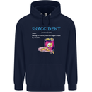 Snaccident Funny Food Pizza Diet Gym Fat Childrens Kids Hoodie Navy Blue