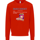 Snaccident Funny Food Pizza Diet Gym Fat Kids Sweatshirt Jumper Bright Red