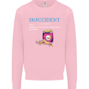 Snaccident Funny Food Pizza Diet Gym Fat Kids Sweatshirt Jumper Light Pink