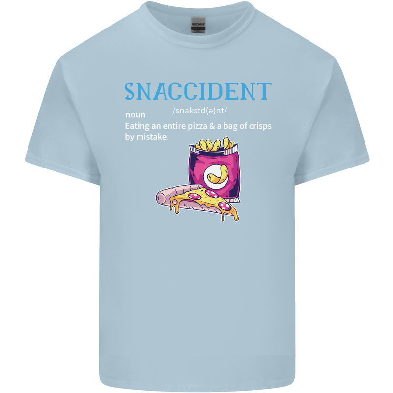 Snaccident Funny Food Pizza Diet Gym Fat Kids T-Shirt Childrens Light Blue