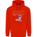 Snaccident Funny Food Pizza Diet Gym Fat Mens 80% Cotton Hoodie Bright Red