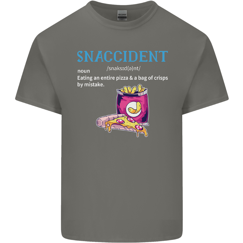 Snaccident Funny Food Pizza Diet Gym Fat Mens Cotton T-Shirt Tee Top Charcoal