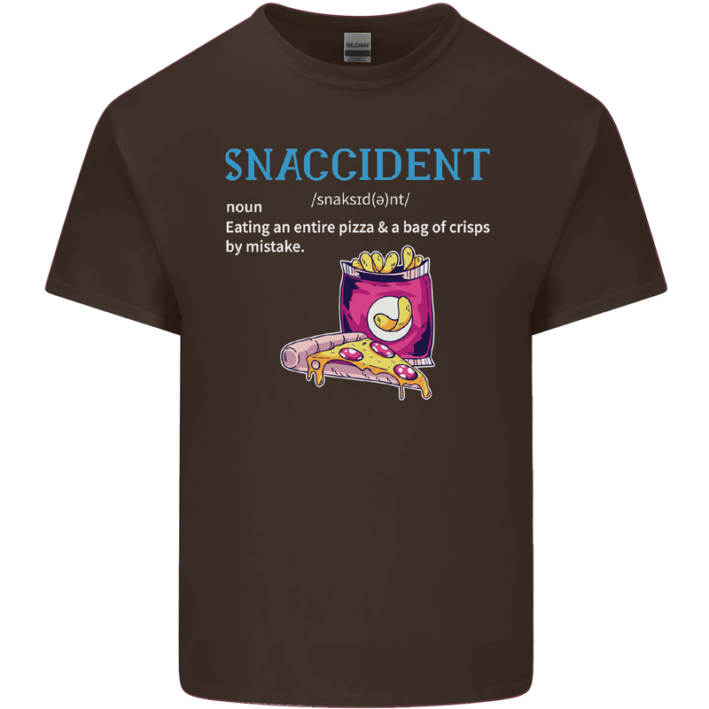 Snaccident Funny Food Pizza Diet Gym Fat Mens Cotton T-Shirt Tee Top Dark Chocolate