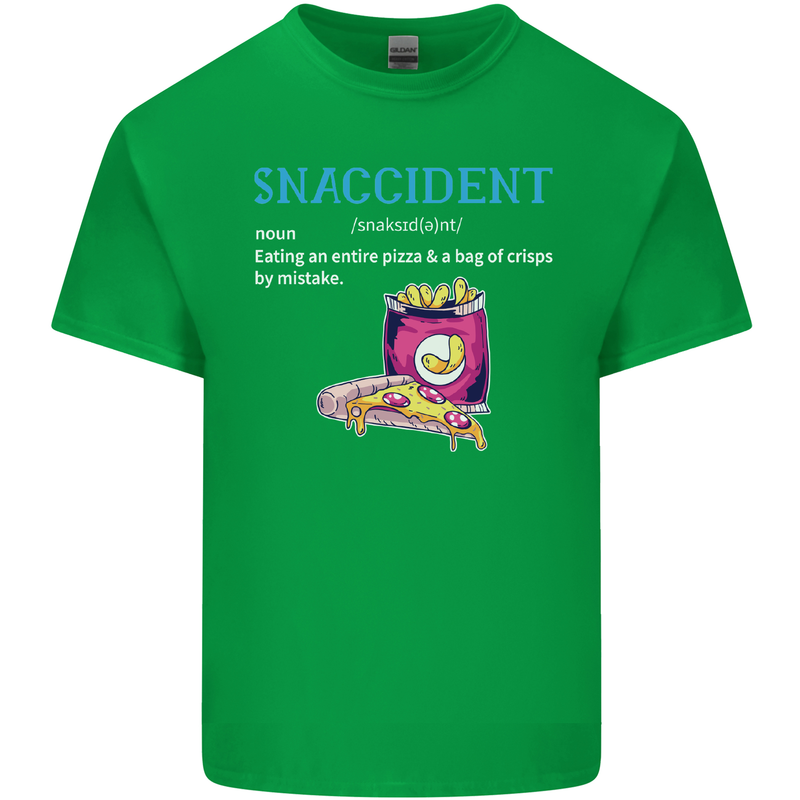 Snaccident Funny Food Pizza Diet Gym Fat Mens Cotton T-Shirt Tee Top Irish Green