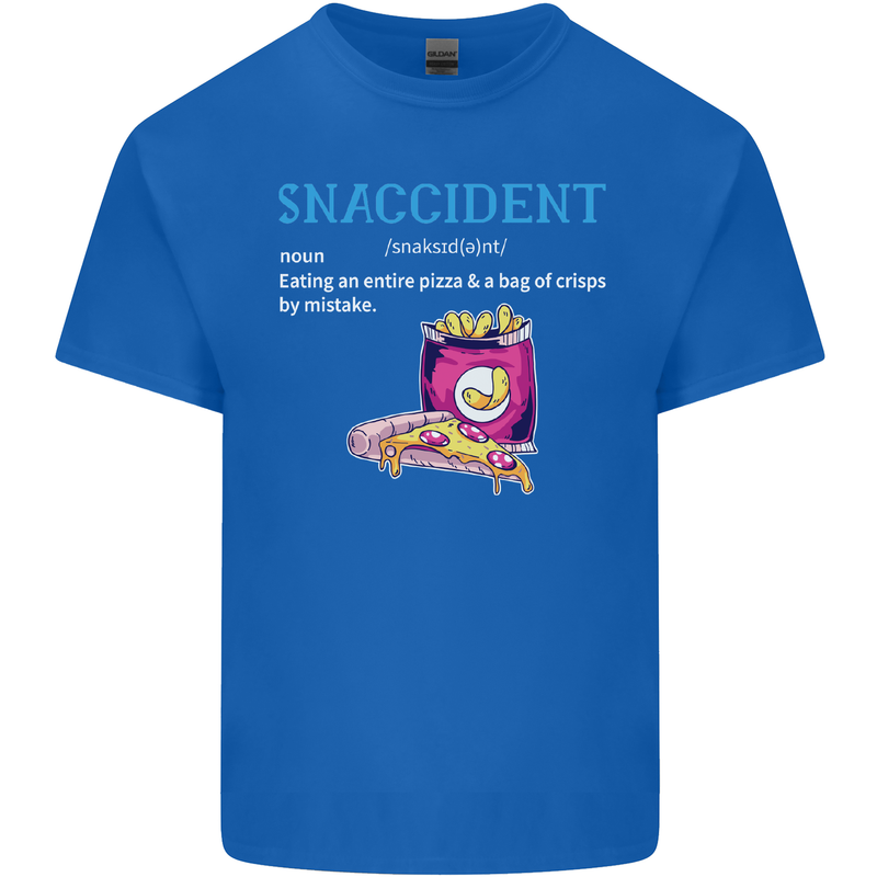 Snaccident Funny Food Pizza Diet Gym Fat Mens Cotton T-Shirt Tee Top Royal Blue