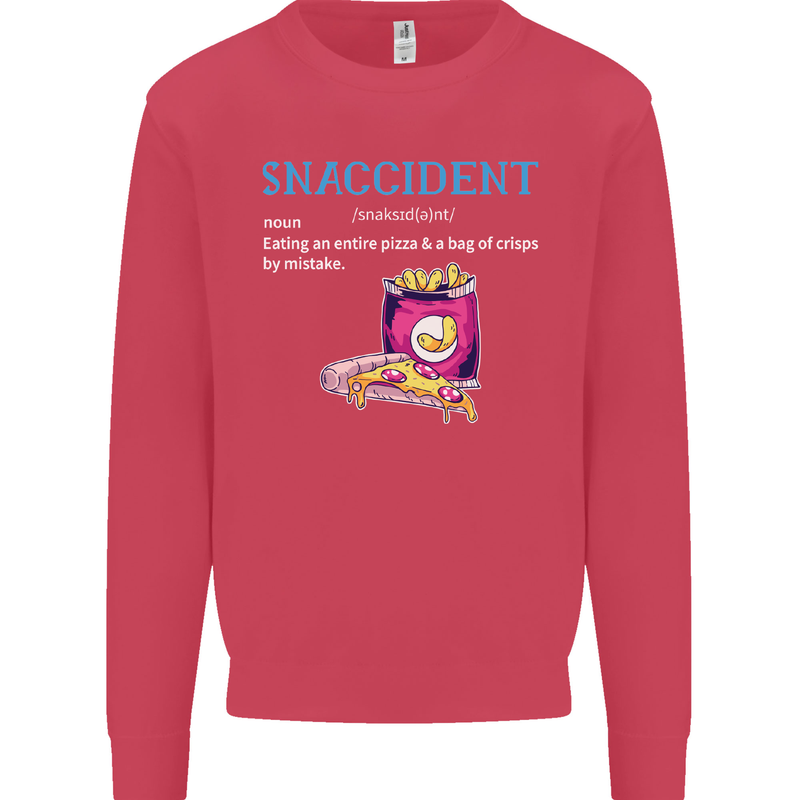 Snaccident Funny Food Pizza Diet Gym Fat Mens Sweatshirt Jumper Heliconia