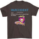 Snaccident Funny Food Pizza Diet Gym Fat Mens T-Shirt Cotton Gildan Dark Chocolate