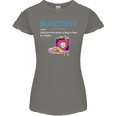 Snaccident Funny Food Pizza Diet Gym Fat Womens Petite Cut T-Shirt Charcoal