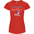 Snaccident Funny Food Pizza Diet Gym Fat Womens Petite Cut T-Shirt Red