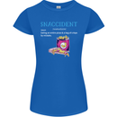 Snaccident Funny Food Pizza Diet Gym Fat Womens Petite Cut T-Shirt Royal Blue