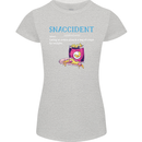 Snaccident Funny Food Pizza Diet Gym Fat Womens Petite Cut T-Shirt Sports Grey