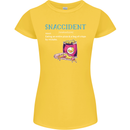 Snaccident Funny Food Pizza Diet Gym Fat Womens Petite Cut T-Shirt Yellow