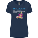 Snaccident Funny Food Pizza Diet Gym Fat Womens Wider Cut T-Shirt Navy Blue