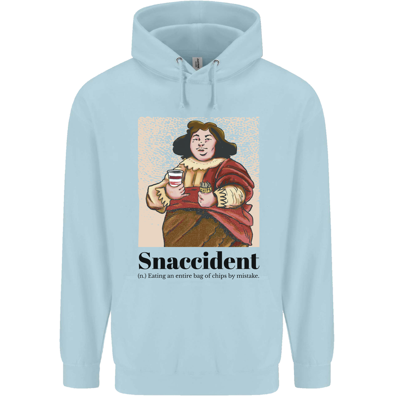 Snaccident Funny Junk Food Diet Weight Loss Childrens Kids Hoodie Light Blue