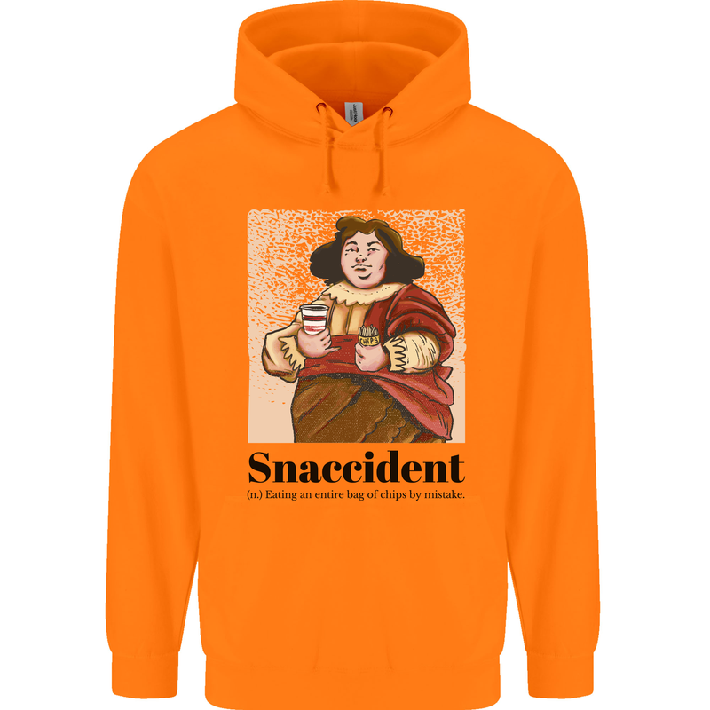 Snaccident Funny Junk Food Diet Weight Loss Childrens Kids Hoodie Orange