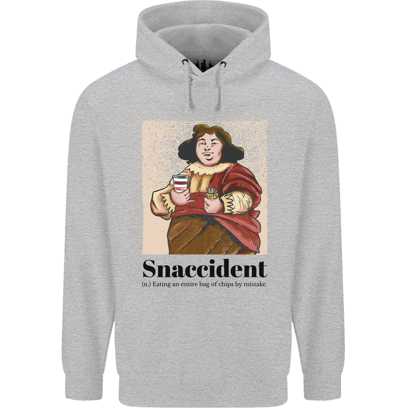 Snaccident Funny Junk Food Diet Weight Loss Childrens Kids Hoodie Sports Grey