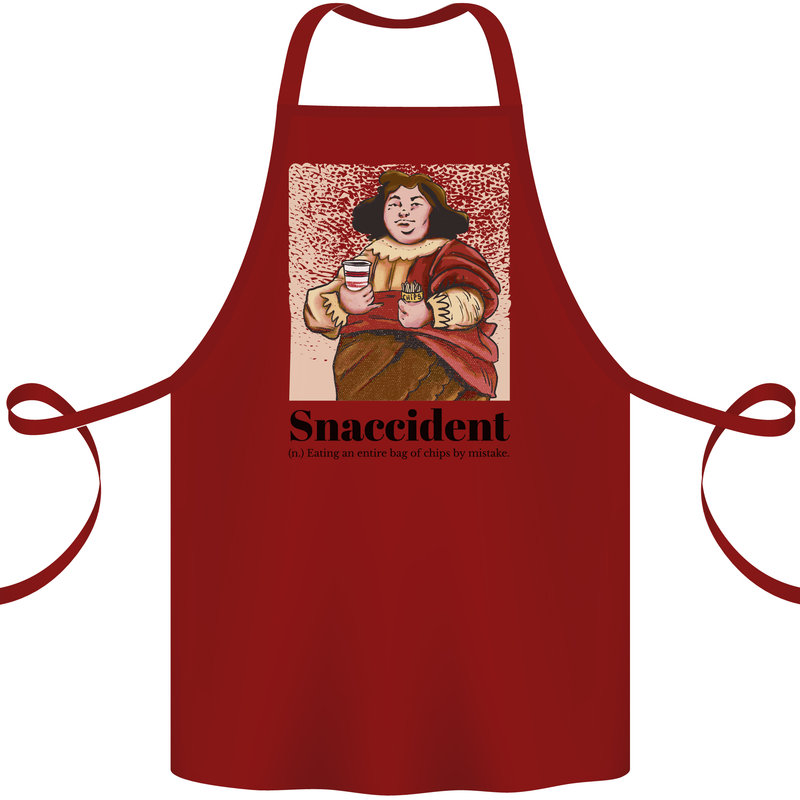 Snaccident Funny Junk Food Diet Weight Loss Cotton Apron 100% Organic Maroon