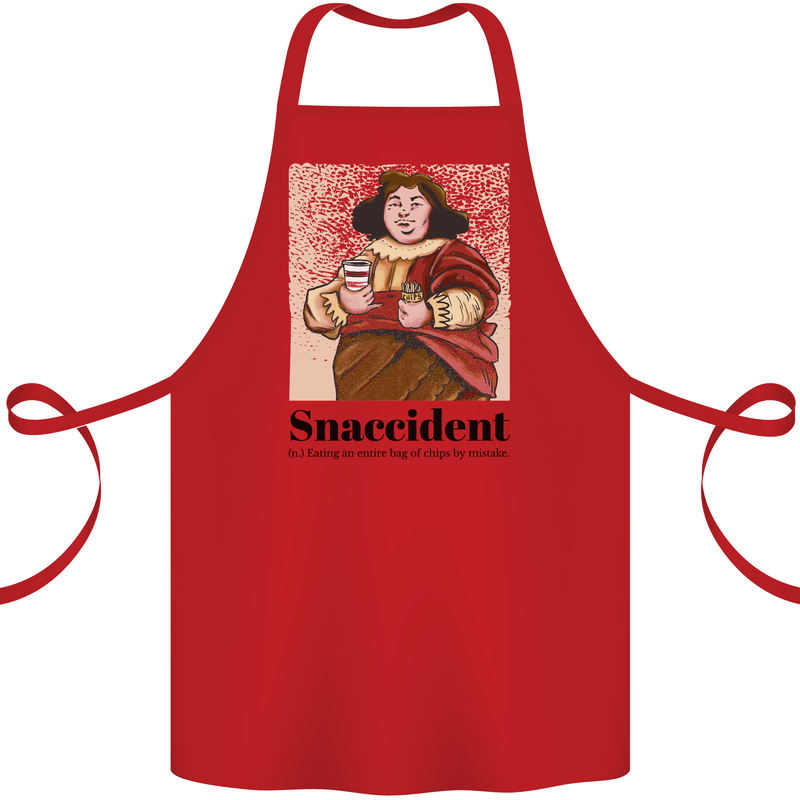 Snaccident Funny Junk Food Diet Weight Loss Cotton Apron 100% Organic Red