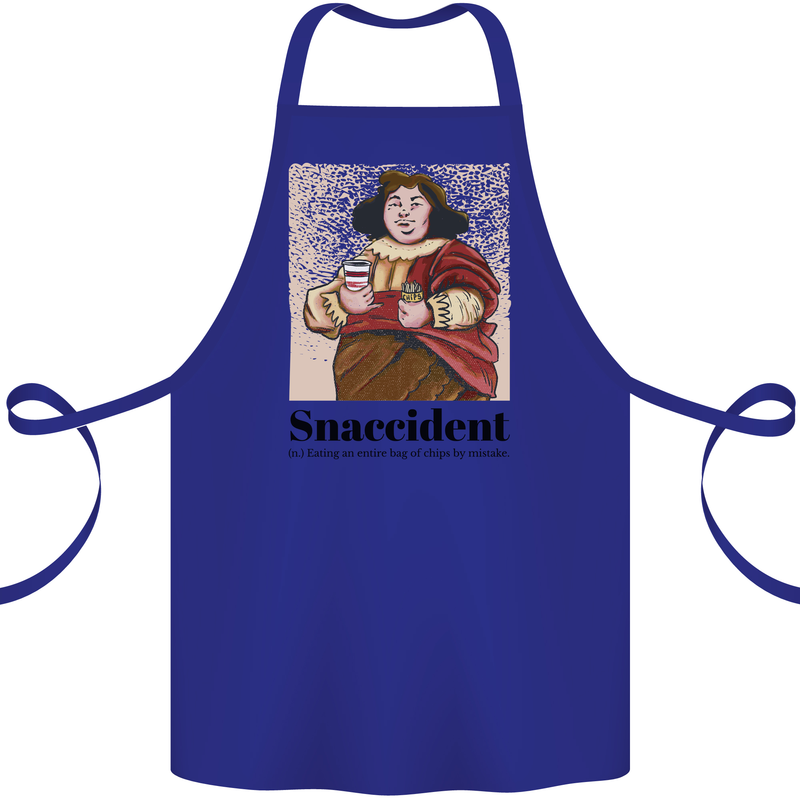 Snaccident Funny Junk Food Diet Weight Loss Cotton Apron 100% Organic Royal Blue