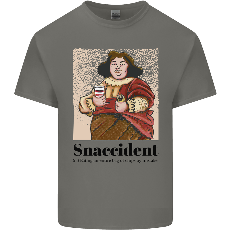 Snaccident Funny Junk Food Diet Weight Loss Mens Cotton T-Shirt Tee Top Charcoal