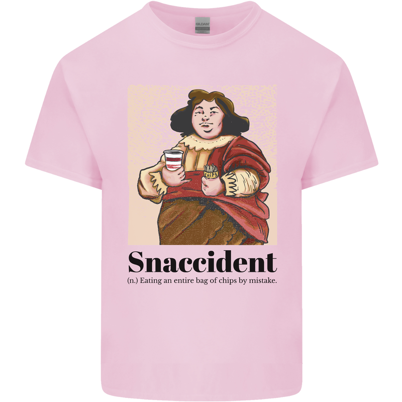 Snaccident Funny Junk Food Diet Weight Loss Mens Cotton T-Shirt Tee Top Light Pink