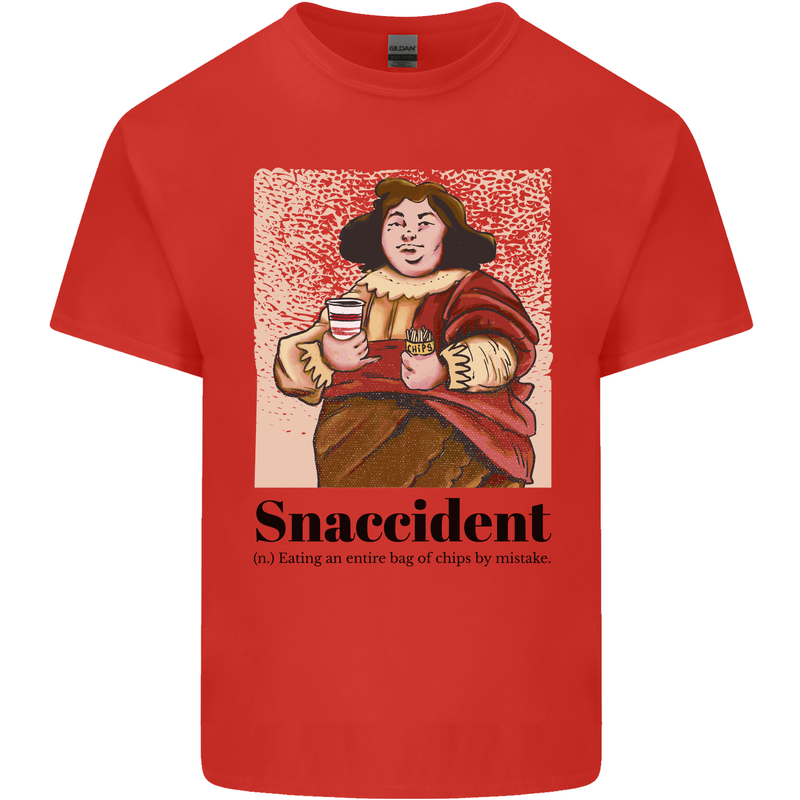 Snaccident Funny Junk Food Diet Weight Loss Mens Cotton T-Shirt Tee Top Red