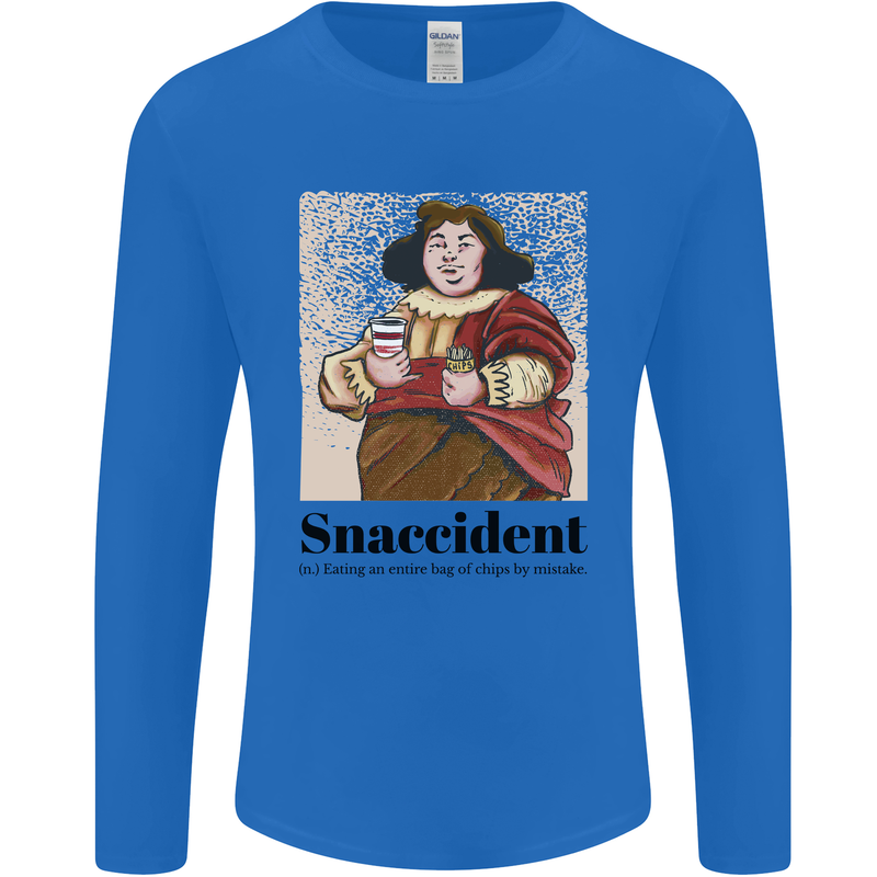 Snaccident Funny Junk Food Diet Weight Loss Mens Long Sleeve T-Shirt Royal Blue