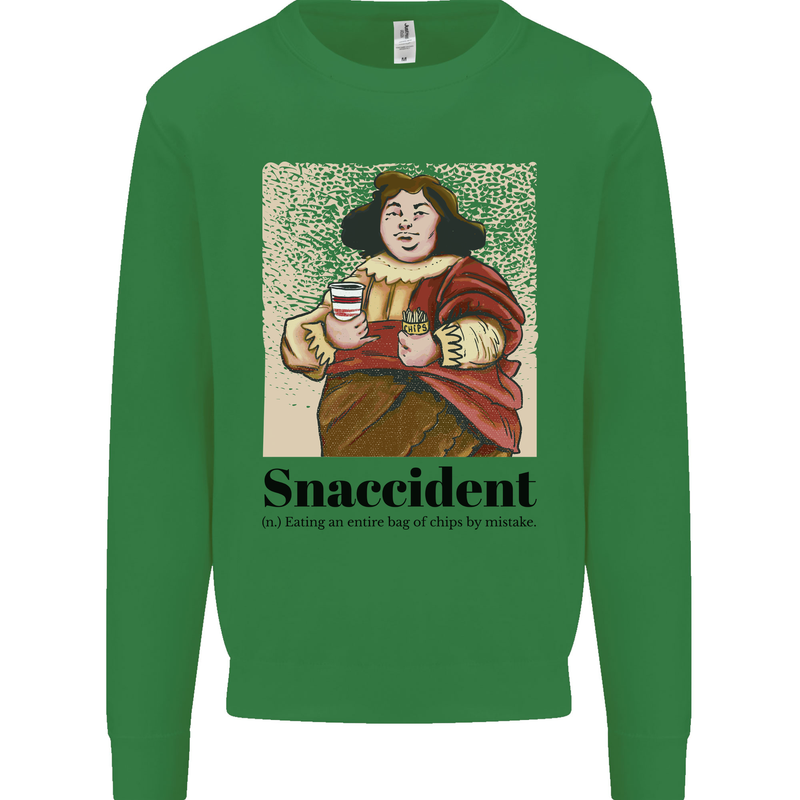 Snaccident Funny Junk Food Diet Weight Loss Mens Sweatshirt Jumper Irish Green