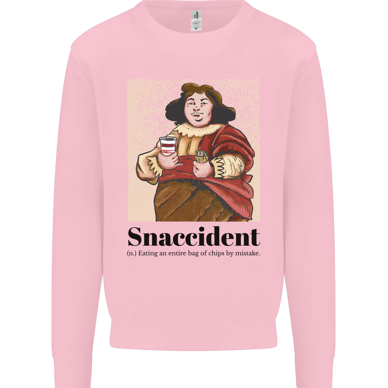 Snaccident Funny Junk Food Diet Weight Loss Mens Sweatshirt Jumper Light Pink