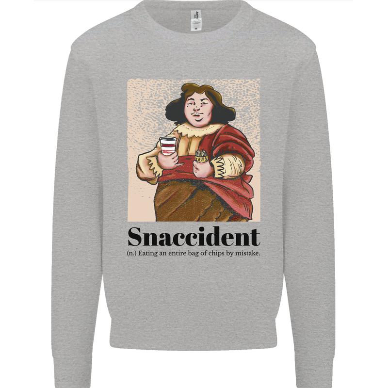 Snaccident Funny Junk Food Diet Weight Loss Mens Sweatshirt Jumper Sports Grey
