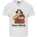 Snaccident Funny Junk Food Diet Weight Loss Mens V-Neck Cotton T-Shirt White