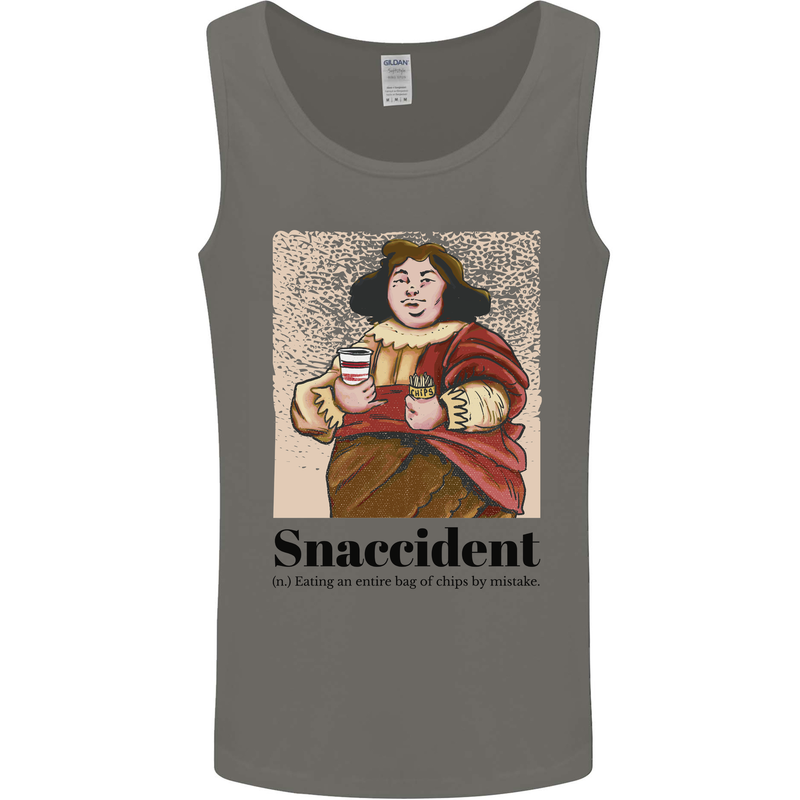 Snaccident Funny Junk Food Diet Weight Loss Mens Vest Tank Top Charcoal