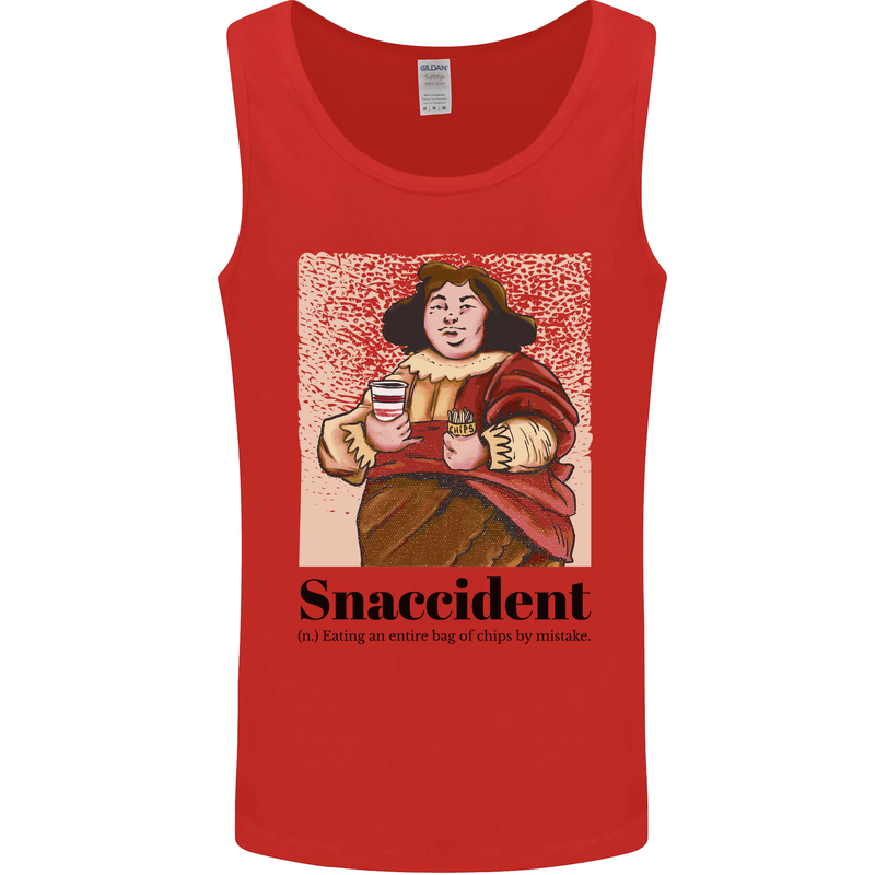 Snaccident Funny Junk Food Diet Weight Loss Mens Vest Tank Top Red