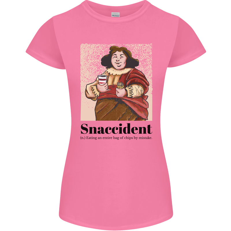 Snaccident Funny Junk Food Diet Weight Loss Womens Petite Cut T-Shirt Azalea