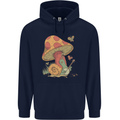 Snail Playing Guitar Rock Music Guitarist Childrens Kids Hoodie Navy Blue