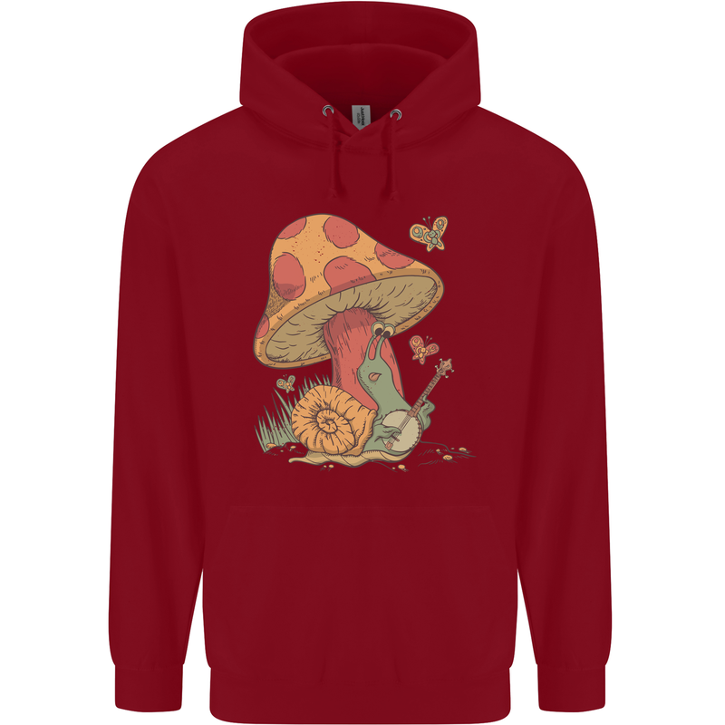 Snail Playing Guitar Rock Music Guitarist Childrens Kids Hoodie Red