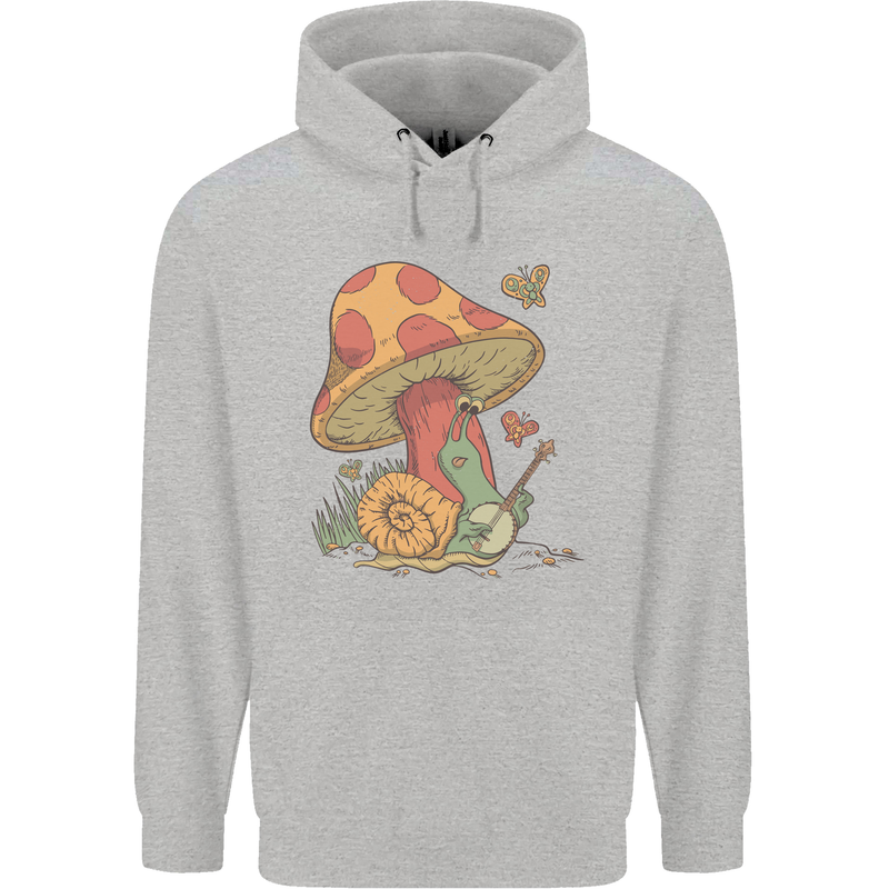 Snail Playing Guitar Rock Music Guitarist Childrens Kids Hoodie Sports Grey