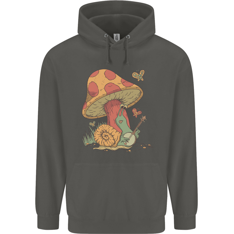 Snail Playing Guitar Rock Music Guitarist Childrens Kids Hoodie Storm Grey