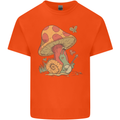Snail Playing Guitar Rock Music Guitarist Kids T-Shirt Childrens Orange