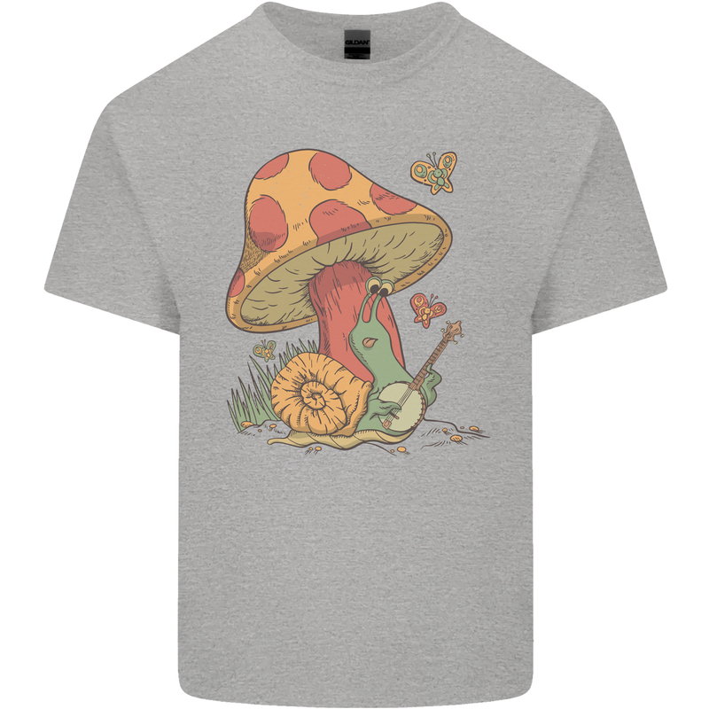 Snail Playing Guitar Rock Music Guitarist Kids T-Shirt Childrens Sports Grey