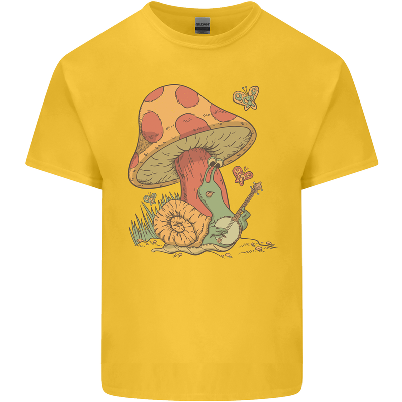 Snail Playing Guitar Rock Music Guitarist Kids T-Shirt Childrens Yellow