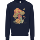Snail Playing Guitar Rock Music Guitarist Mens Sweatshirt Jumper Navy Blue