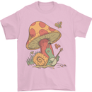 Snail Playing Guitar Rock Music Guitarist Mens T-Shirt Cotton Gildan Light Pink