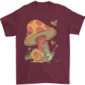 Snail Playing Guitar Rock Music Guitarist Mens T-Shirt Cotton Gildan Maroon