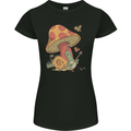 Snail Playing Guitar Rock Music Guitarist Womens Petite Cut T-Shirt Black
