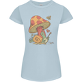 Snail Playing Guitar Rock Music Guitarist Womens Petite Cut T-Shirt Light Blue