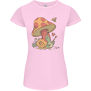 Snail Playing Guitar Rock Music Guitarist Womens Petite Cut T-Shirt Light Pink