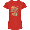 Snail Playing Guitar Rock Music Guitarist Womens Petite Cut T-Shirt Red